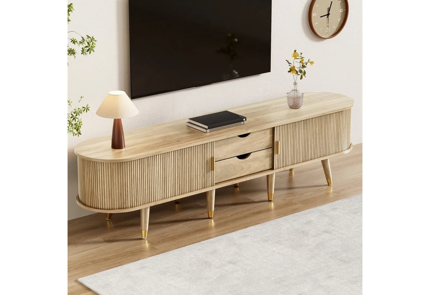 MODFU Lowboard Rustikaler TV-Schrank Walnussoptik - Bild 2