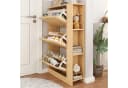MODFU Schuhschrank mit 3 Türen und offenen Fächern Beige Bild 3