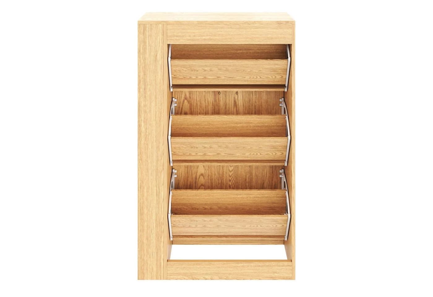 MODFU Schuhschrank mit 3 Türen und offenen Fächern Beige - Bild 5