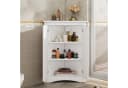MODFU Eck-Schrank Vitrine 2 Türen 3 Ebenen Weiß MDF Bild 1