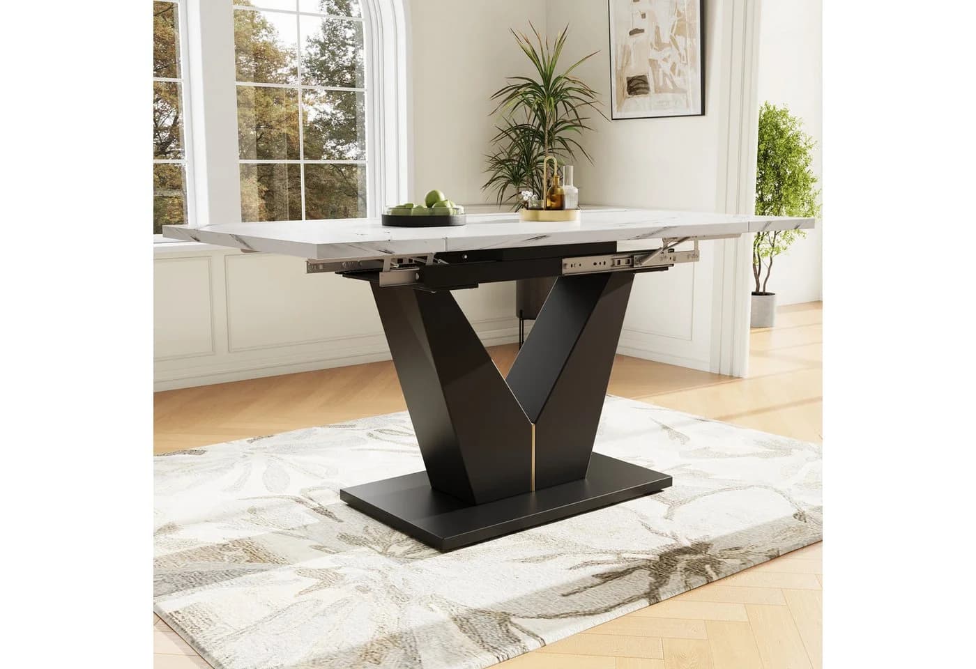 MODFU Teleskop-Esstisch MDF Marmoroptik - Bild 4
