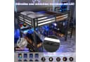 MODFU Hochbett mit Schreibtisch, LED & Stauraumtreppe Schwarz Metall Bild 3