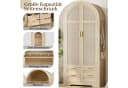 MODFU Kleiderschrank mit Rattan-Türen und Schubladen Bild 3