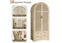 MODFU Kleiderschrank mit Rattan-Türen und Schubladen Bild 5