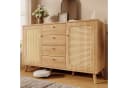 MODFU Sideboard Helle Eiche Rattan-Optik 140 cm Bild 1
