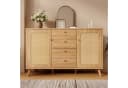 MODFU Sideboard Helle Eiche Rattan-Optik 140 cm Bild 4