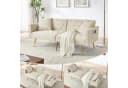 MODFU Schlafsofa 2-Sitzer Beige Samt mit verstellbarer Rückenlehne Bild 1