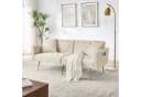 MODFU Schlafsofa 2-Sitzer Beige Samt mit verstellbarer Rückenlehne Bild 2