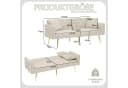 MODFU Schlafsofa 2-Sitzer Beige Samt mit verstellbarer Rückenlehne Bild 5