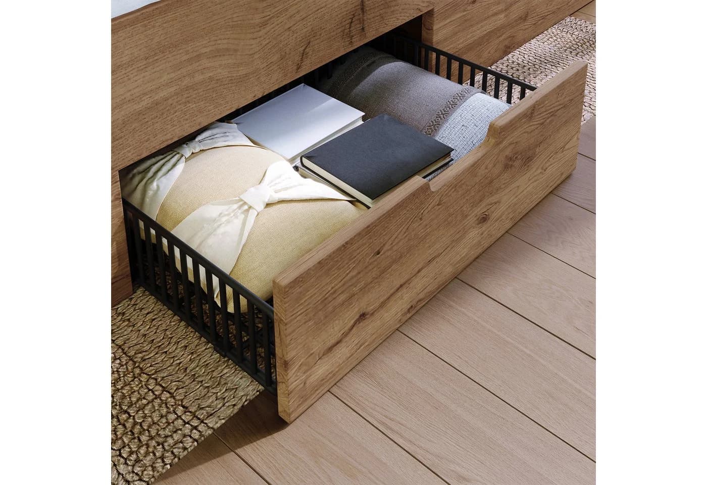 MODFU Holzbett 180x200 mit LED, Schubladen & USB-Anschluss - Bild 5