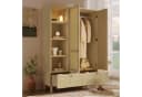 MODFU Kleiderschrank 180x120x50 cm Rattanflecht-Optik Eiche Bild 1