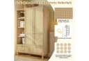 MODFU Kleiderschrank 180x120x50 cm Rattanflecht-Optik Eiche Bild 3