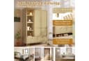 MODFU Kleiderschrank 180x120x50 cm Rattanflecht-Optik Eiche Bild 4