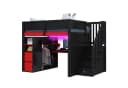 MODFU Hochbett Gaming-Zimmer mit Schreibtisch, LED & Stauraum-Treppe Schwarz/Rot Bild 1