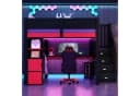 MODFU Hochbett Gaming-Zimmer mit Schreibtisch, LED & Stauraum-Treppe Schwarz/Rot Bild 4