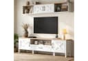 MODFU TV-Schrank Mediawand Weiß 180 cm mit Hängevitrine Bild 2