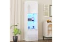 MODFU Vitrine Hochglanz Weiß mit LED-Beleuchtung & Glasboden Bild 1