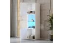 MODFU Vitrine Hochglanz Weiß mit LED-Beleuchtung & Glasboden Bild 3