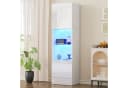 MODFU Vitrine Hochglanz Weiß mit LED-Beleuchtung & Glasboden Bild 5