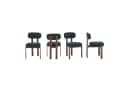 MODFU Essstuhl-Set 4-tlg. Schwarz Leinen Mid-Century Bild 1