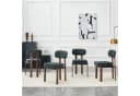 MODFU Essstuhl-Set 4-tlg. Schwarz Leinen Mid-Century Bild 2
