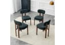 MODFU Essstuhl-Set 4-tlg. Schwarz Leinen Mid-Century Bild 3