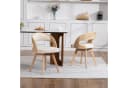 MODFU Esszimmerstuhl Drehstuhl Beige Leinen Buchenholz Bild 1