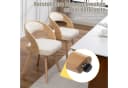 MODFU Esszimmerstuhl Drehstuhl Beige Leinen Buchenholz Bild 3