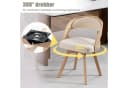 MODFU Esszimmerstuhl Drehstuhl Beige Leinen Buchenholz Bild 5
