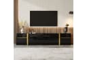 MODFU TV-Schrank Hochglanz Schwarz Gold Bild 2