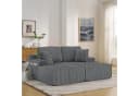 MODFU Schlafsofa 2-Sitzer Grau Kordstoff mit Getränkehalter Bild 2