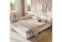 MODFU Polsterbett Beige Samt mit Rausfallschutz und Lattenrost Bild 1