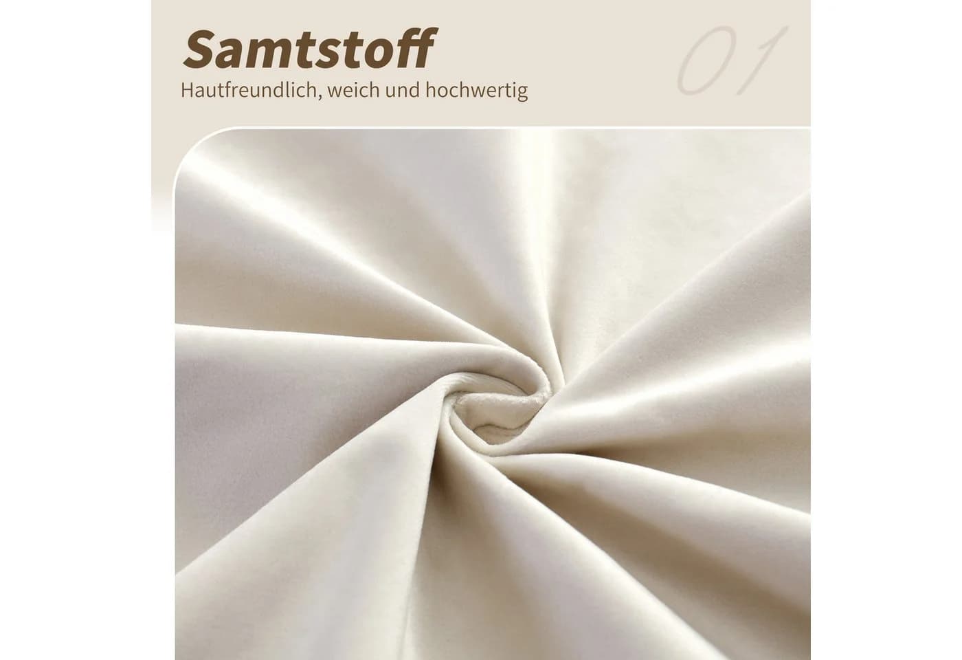 MODFU Polsterbett Beige Samt mit Rausfallschutz und Lattenrost - Bild 3