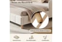 MODFU Polsterbett Beige Samt mit Rausfallschutz und Lattenrost Bild 4