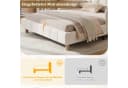 MODFU Polsterbett Beige Samt mit Rausfallschutz und Lattenrost Bild 5