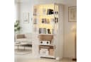 MODFU Vitrine Hochschrank Weiß Landhaus-Stil mit LED-Beleuchtung Bild 4