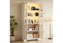 MODFU Vitrine Hochschrank Weiß Landhaus-Stil mit LED-Beleuchtung Bild 5