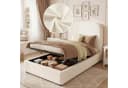 MODFU Polsterbett 90x200 cm Beige Bouclé mit Stauraum Bild 1