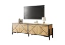 MODFU TV-Schrank 153 cm Naturholzoptik Schwarz Geometrisch Bild 4