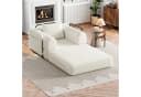 MODFU Schlafsofa Chenille-Schlafsessel 2-in-1 Beige mit Staufach Bild 2