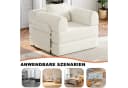 MODFU Schlafsofa Chenille-Schlafsessel 2-in-1 Beige mit Staufach Bild 5