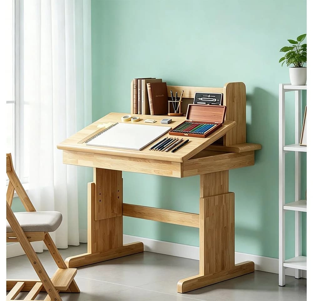 MODFU höhenverstellbarer Kindertisch mit neigbarer Tischplatte beige - Bild 2