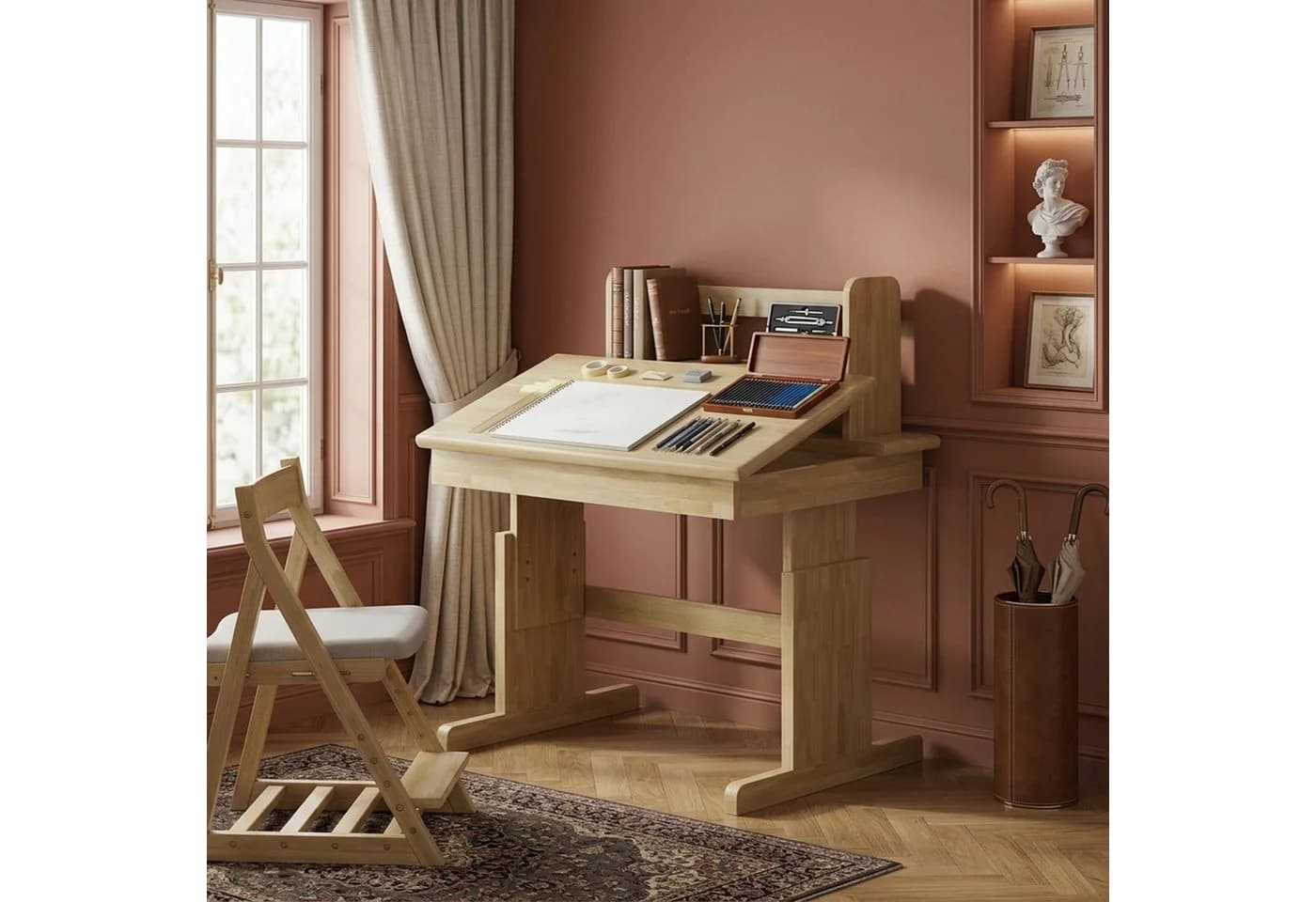 MODFU höhenverstellbarer Kindertisch mit neigbarer Tischplatte beige - Bild 3