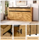 MODFU Sideboard Naturholz Wellenoptik 135x70x35 cm Bild 1
