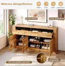MODFU Sideboard Naturholz Wellenoptik 135x70x35 cm Bild 3