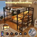 MODFU Hochbett Schwarz mit LED-Leiste und Stauraum Bild 3