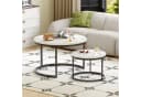 MODFU Couchtisch Set 2-tlg. Marmoroptik Schwarz Stahl Bild 2