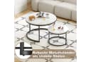 MODFU Couchtisch Set 2-tlg. Marmoroptik Schwarz Stahl Bild 5