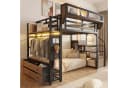 MODFU Hochbett Metallbett mit LED-Beleuchtung und Stauraum Bild 2