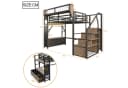 MODFU Hochbett Metallbett mit LED-Beleuchtung und Stauraum Bild 4